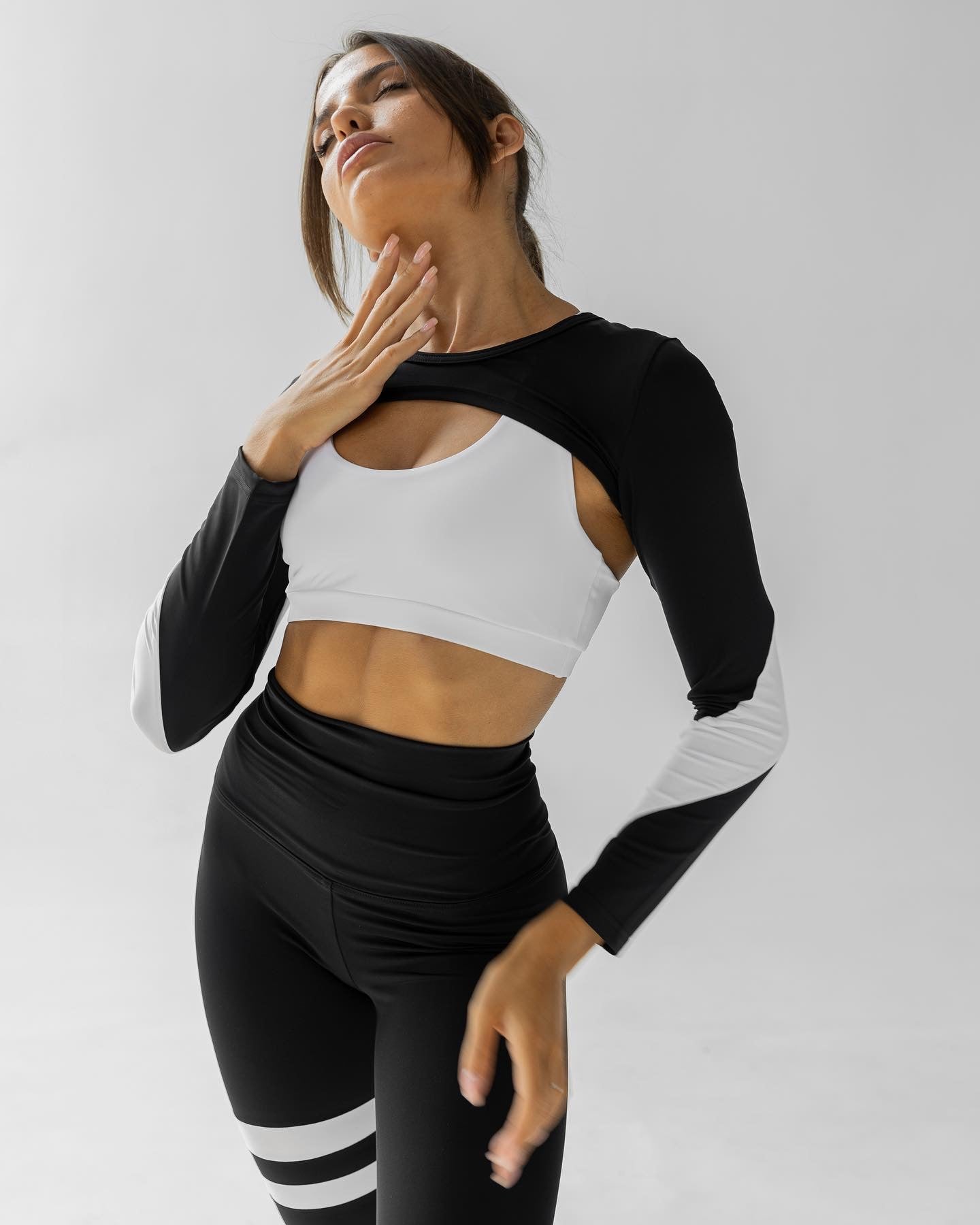 Galaxy Contrasting Stripe Ultra High Rise Leggings in Black