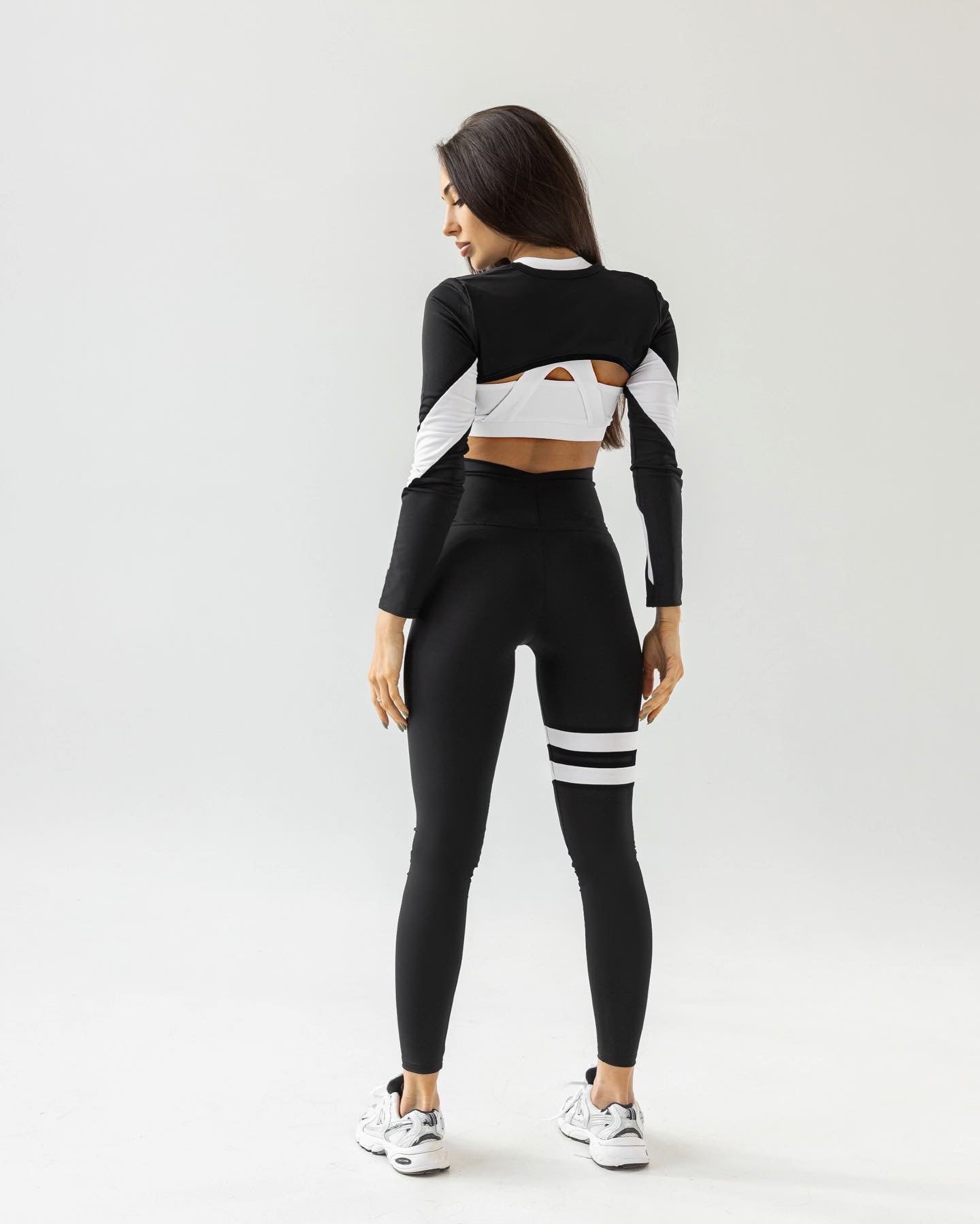 Galaxy Contrasting Stripe Ultra High Rise Leggings in Black