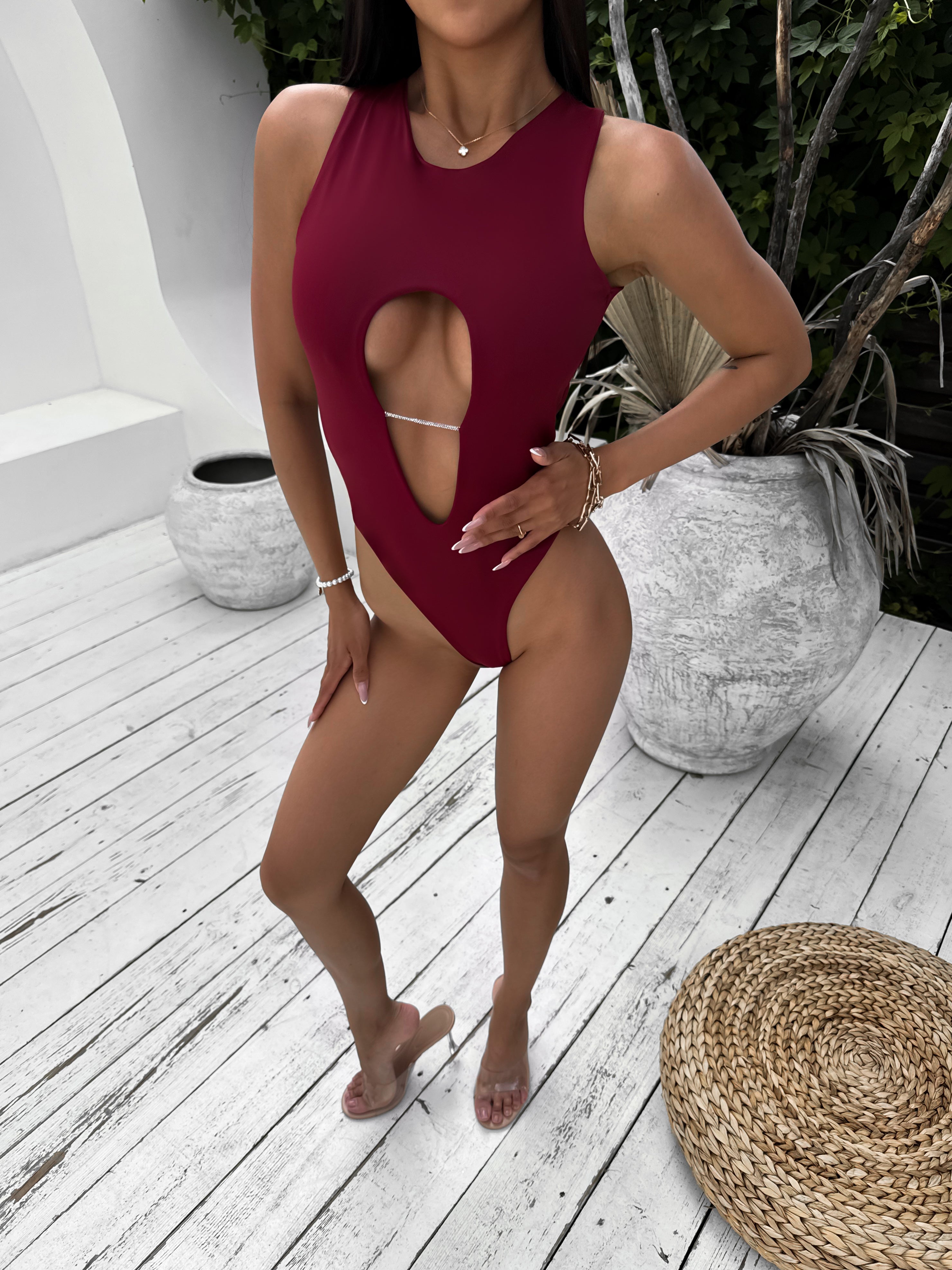 Ibiza One Piece in Burgundy