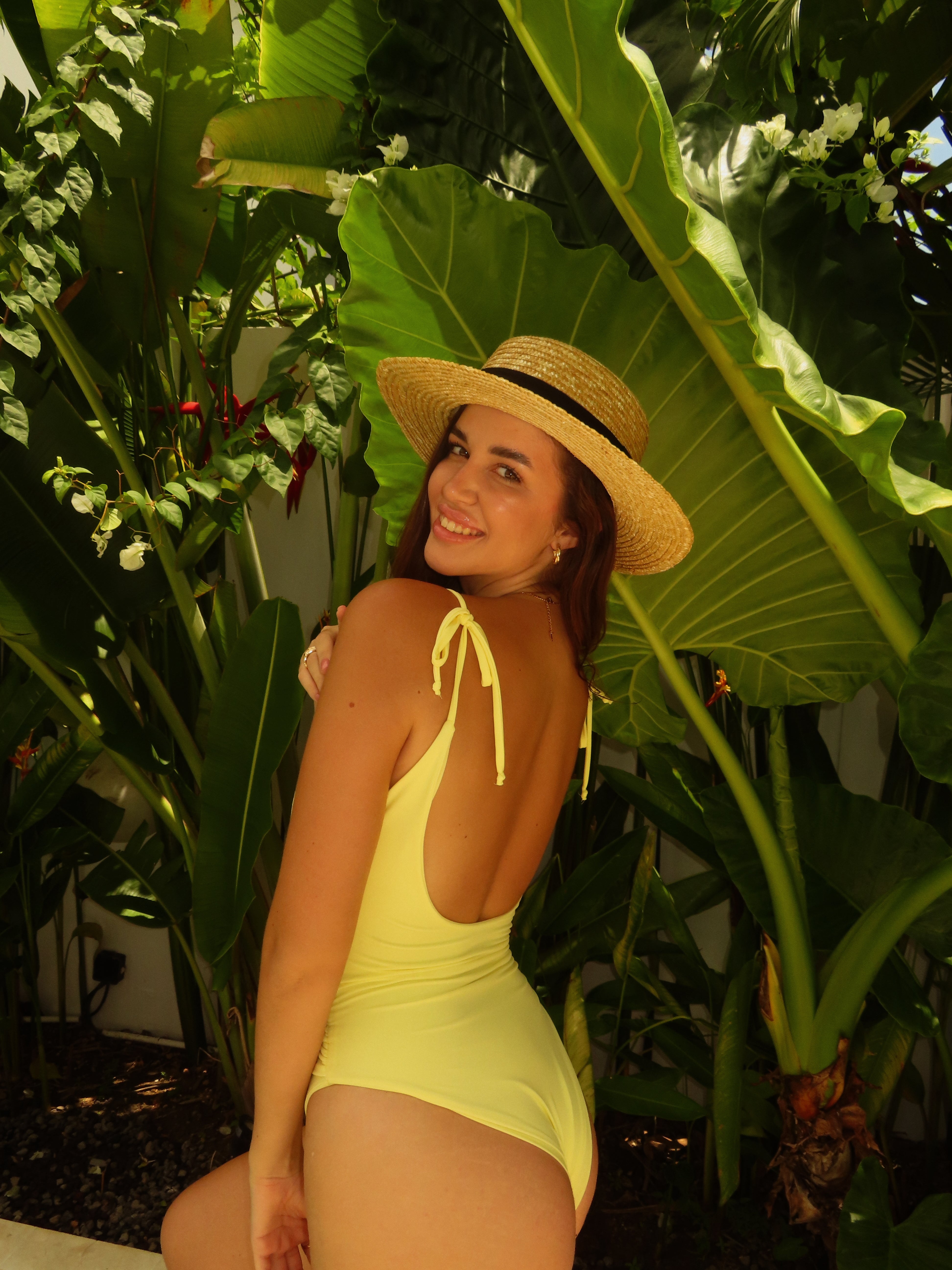 Sahara Plunge Shoulder Tie One Piece in Yellow