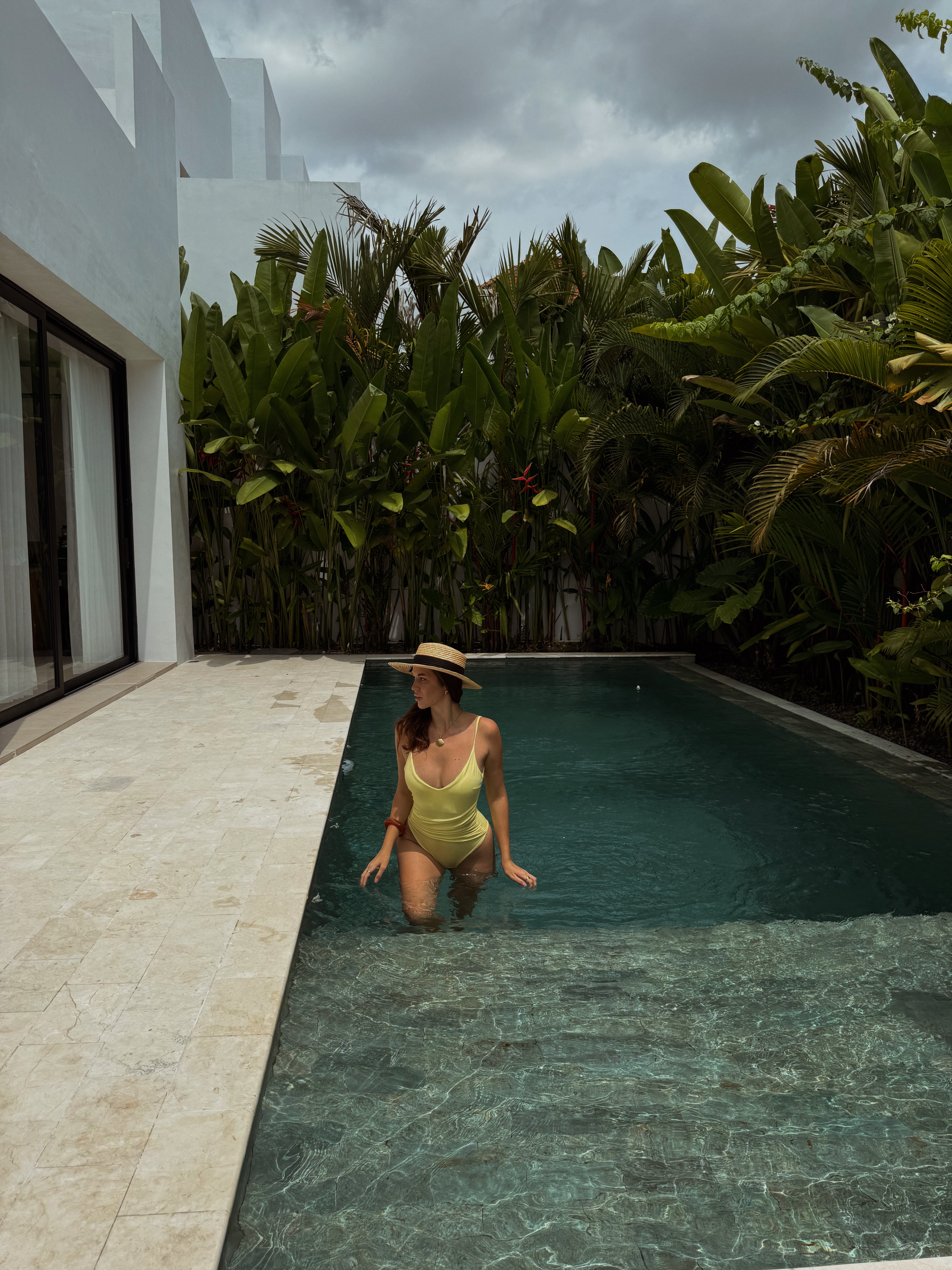 Sahara Plunge Shoulder Tie One Piece in Yellow