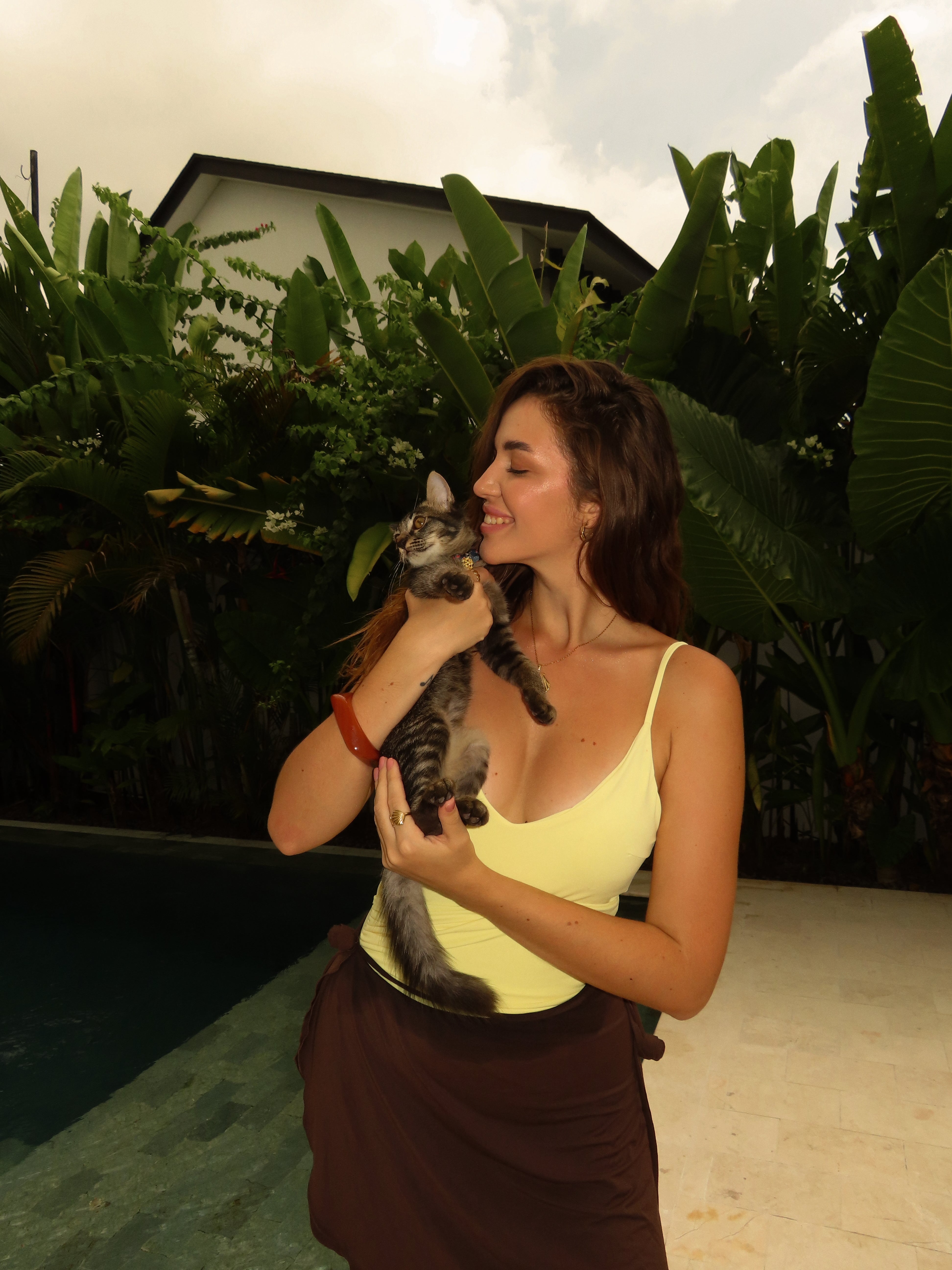 Sahara Plunge Shoulder Tie One Piece in Yellow