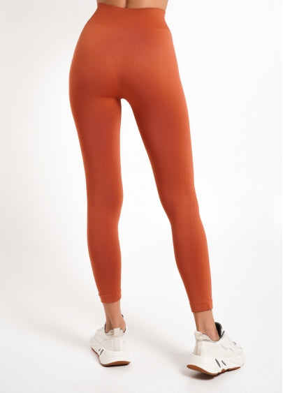 Seamless High Waist Leggings in Deep Orange