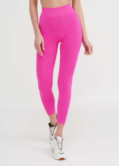 Seamless High Waist Leggings in Neon Pink