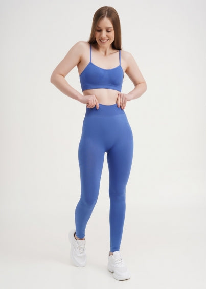 Seamless High Waist Leggings in Blue