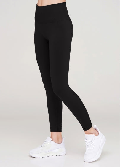 Seamless Ultra Wide Waistband Leggings in Black