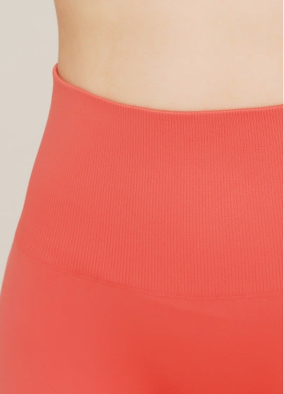 Seamless Ultra Wide Waistband Leggings in Coral