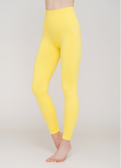 Seamless Ultra Wide Waistband Leggings in Sunshine Yellow