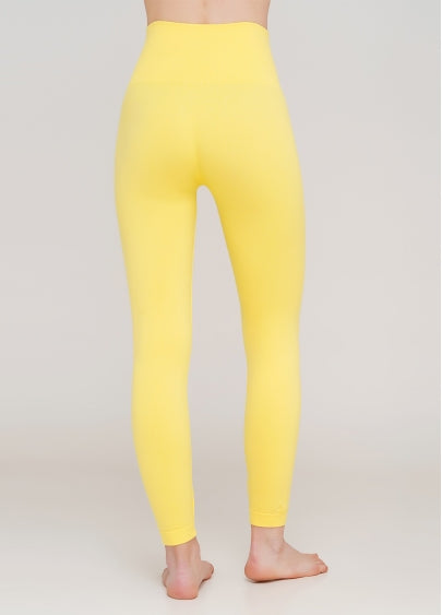 Seamless Ultra Wide Waistband Leggings in Sunshine Yellow