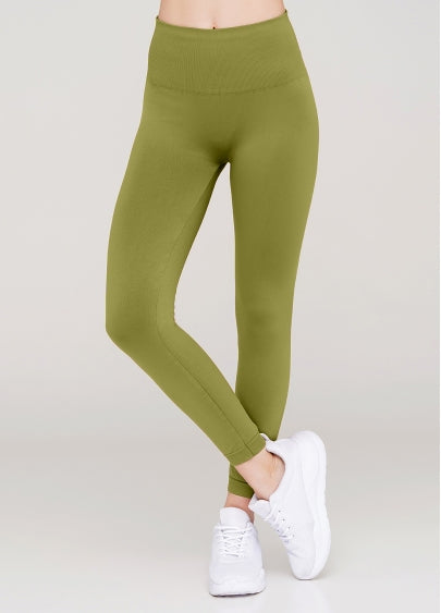 Seamless Ultra Wide Waistband Leggings in Olive