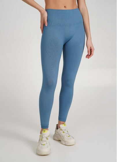 Seamless Ultra Wide Waistband Leggings in Dusk Blue