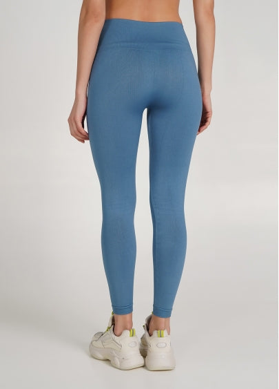 Seamless Ultra Wide Waistband Leggings in Dusk Blue