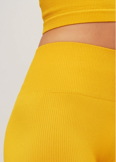 Seamless Ribbed Scrunch Leggings in Honey