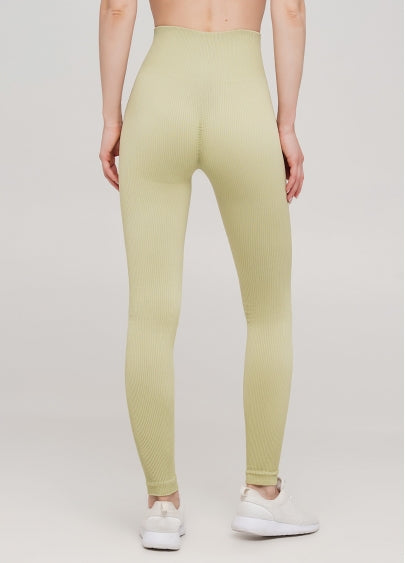 Seamless Ribbed Scrunch Leggings in Light Olive