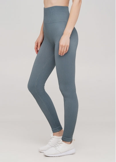 Seamless Ribbed Scrunch Leggings in Shadow