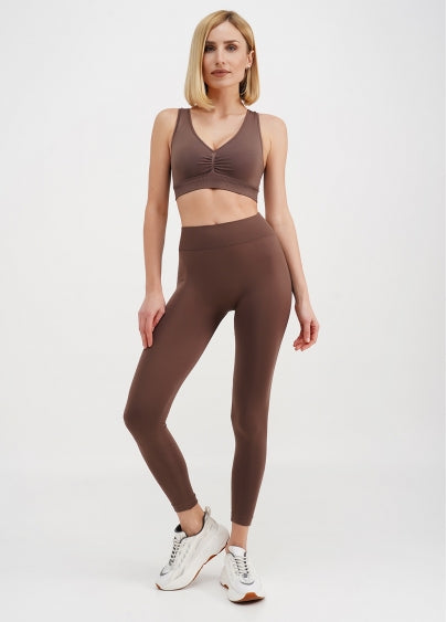 Seamless Scrunch Leggings in Brown