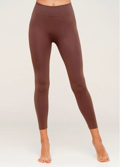 Seamless Mid Waist Leggings in Brown