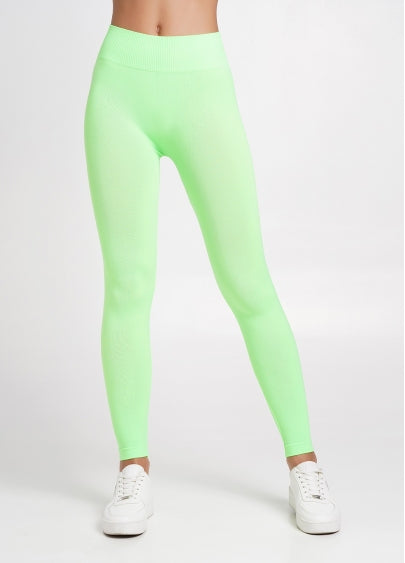 Seamless Mid Waist Leggings in Neon Green