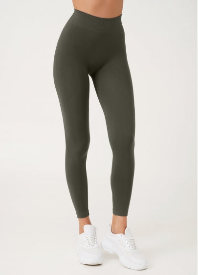 Seamless Mid Waist Leggings in Khaki