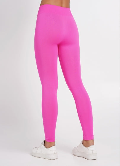 Seamless Mid Waist Leggings in Neon Pink