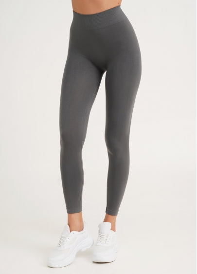 Seamless Mid Waist Leggings in Dark Gray