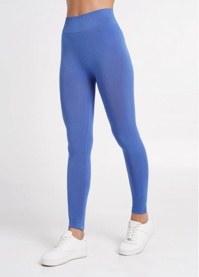 Seamless Mid Waist Leggings in Blue