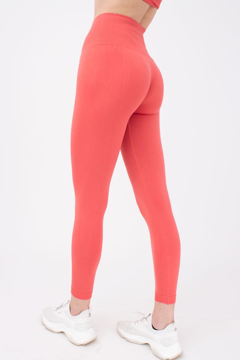 Seamless Ultra Wide Waistband Leggings in Coral