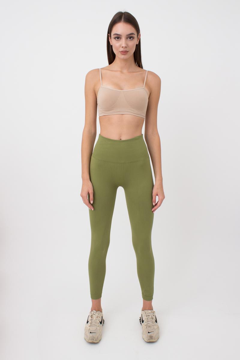 Seamless Ultra Wide Waistband Leggings in Olive