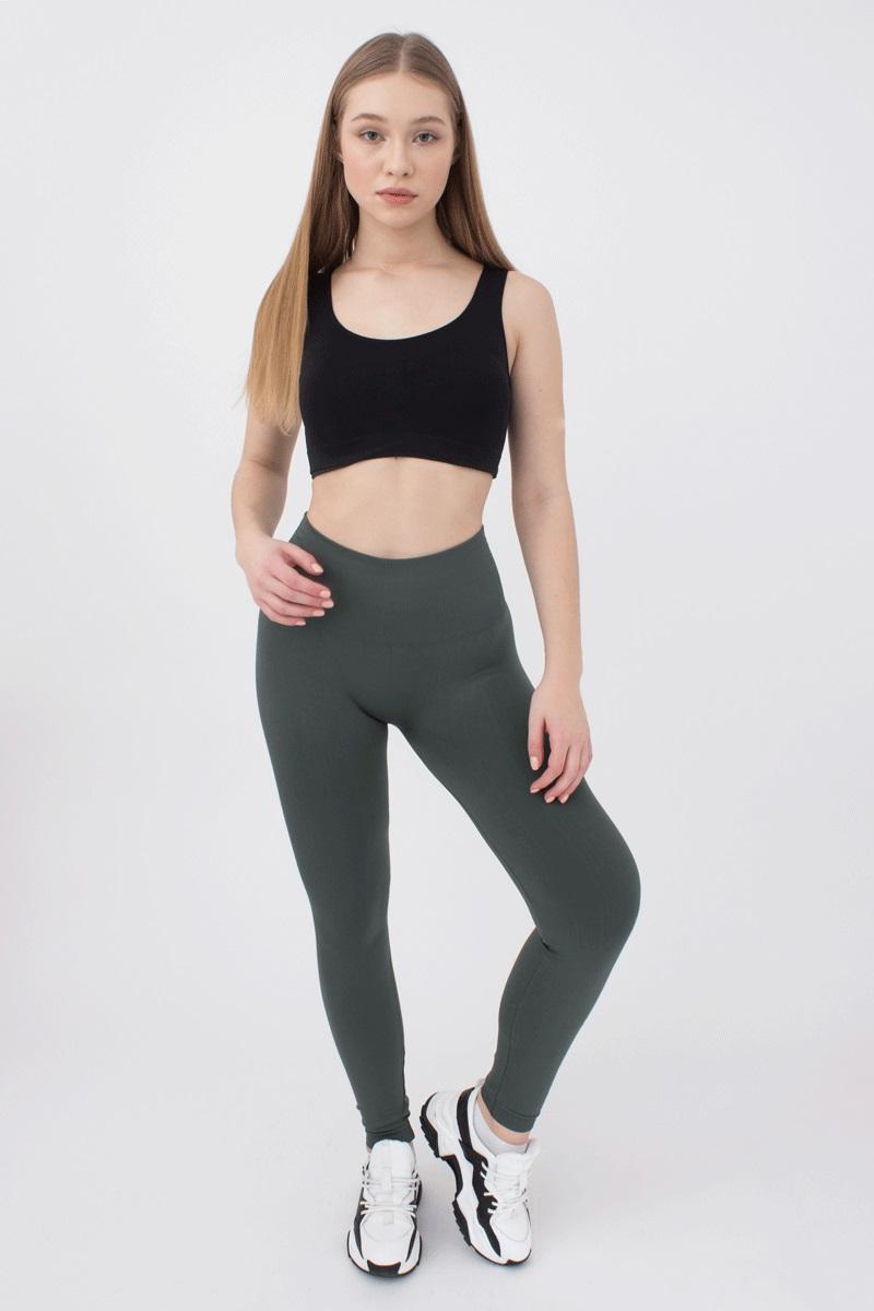 Seamless Ultra Wide Waistband Leggings in Khaki