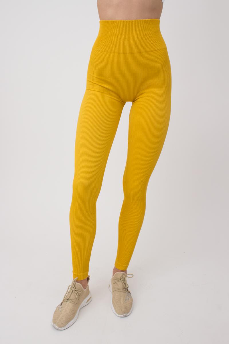 Seamless Ribbed Scrunch Leggings in Honey