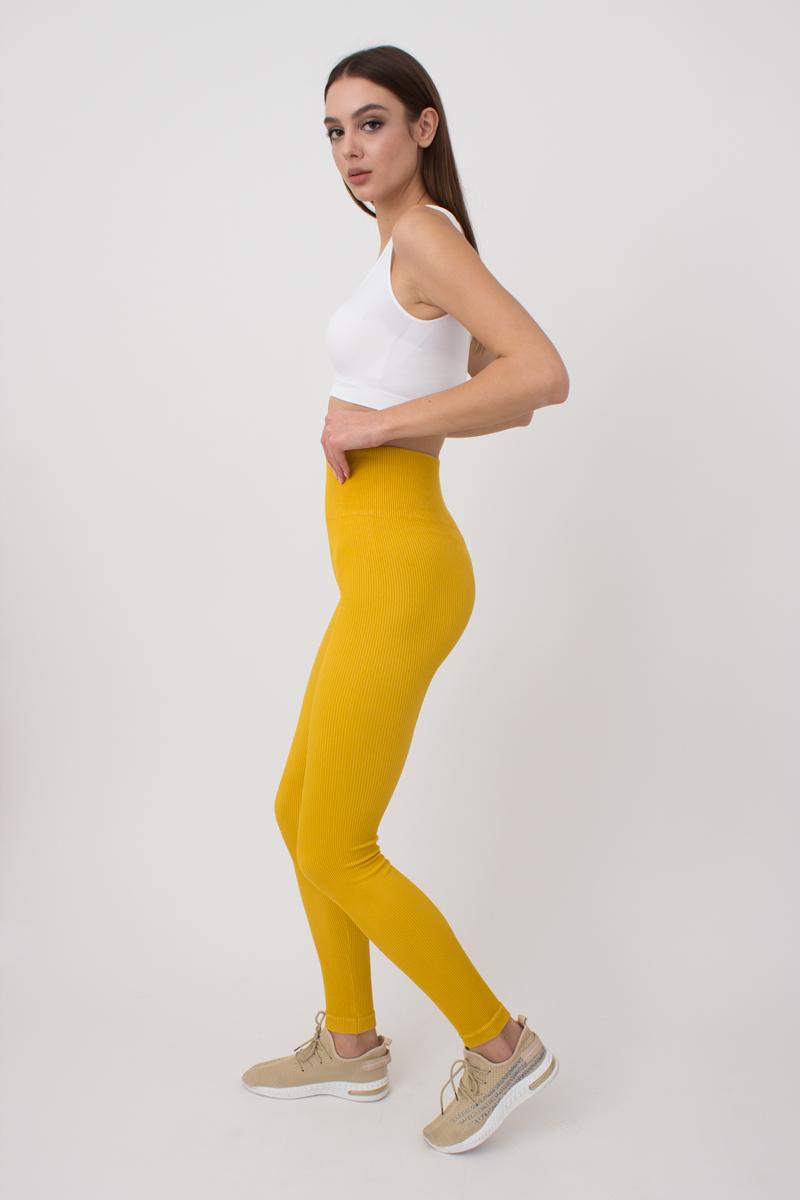 Seamless Ribbed Scrunch Leggings in Honey