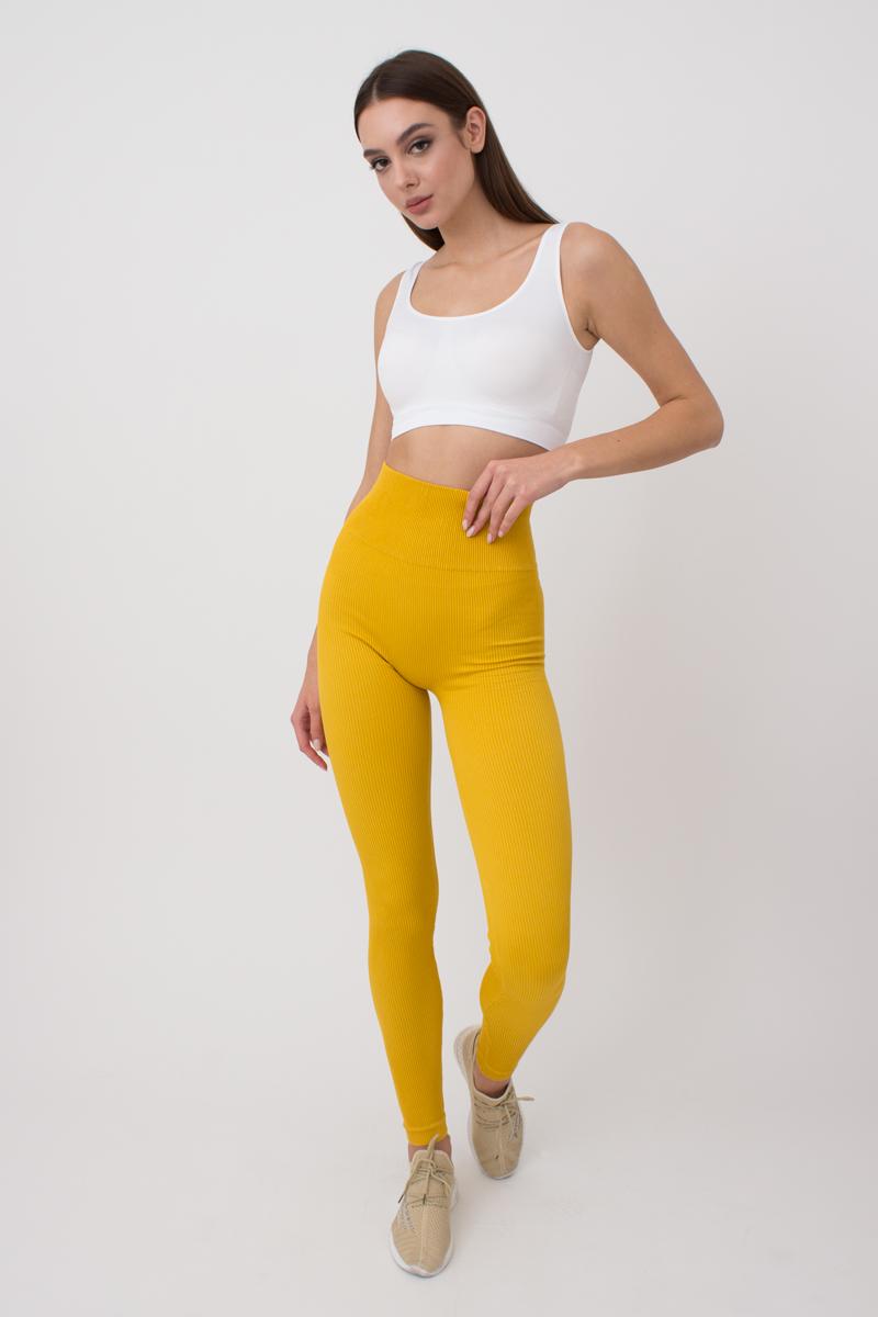 Seamless Ribbed Scrunch Leggings in Honey