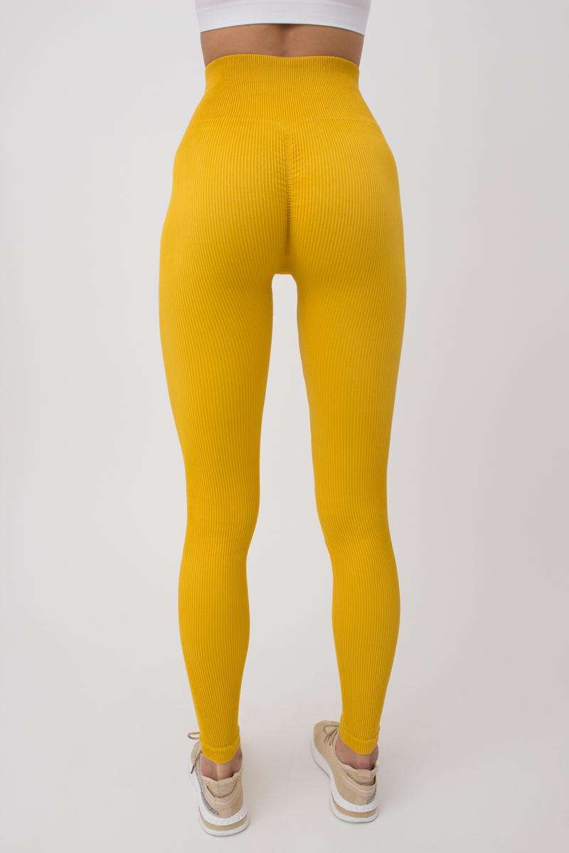 Seamless Ribbed Scrunch Leggings in Honey