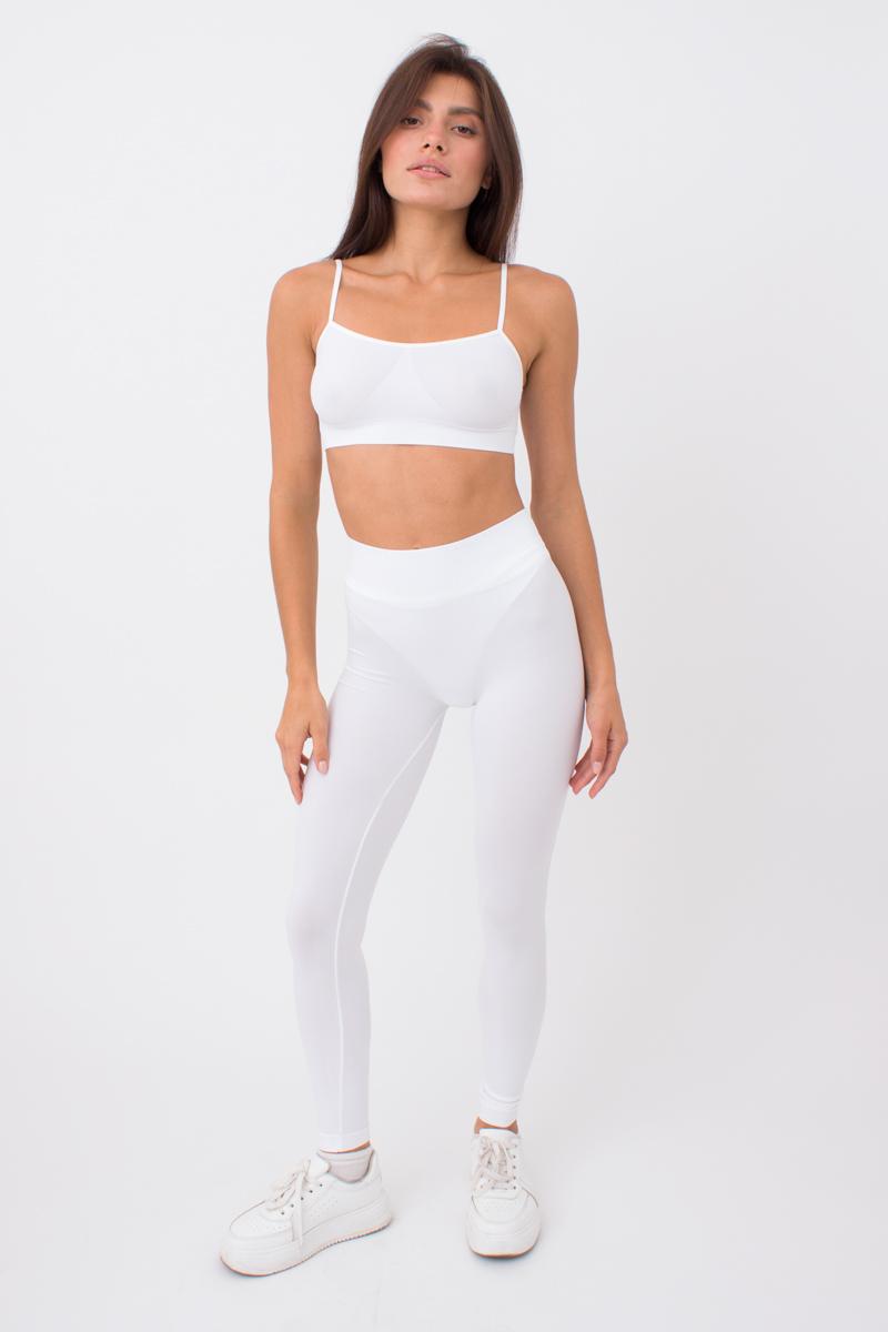 Seamless Mid Waist Leggings in White