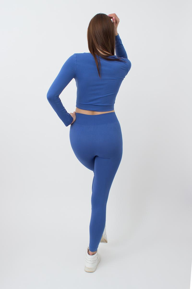 Seamless Mid Waist Leggings in Blue