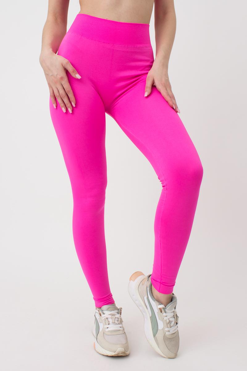 Seamless Mid Waist Leggings in Neon Pink