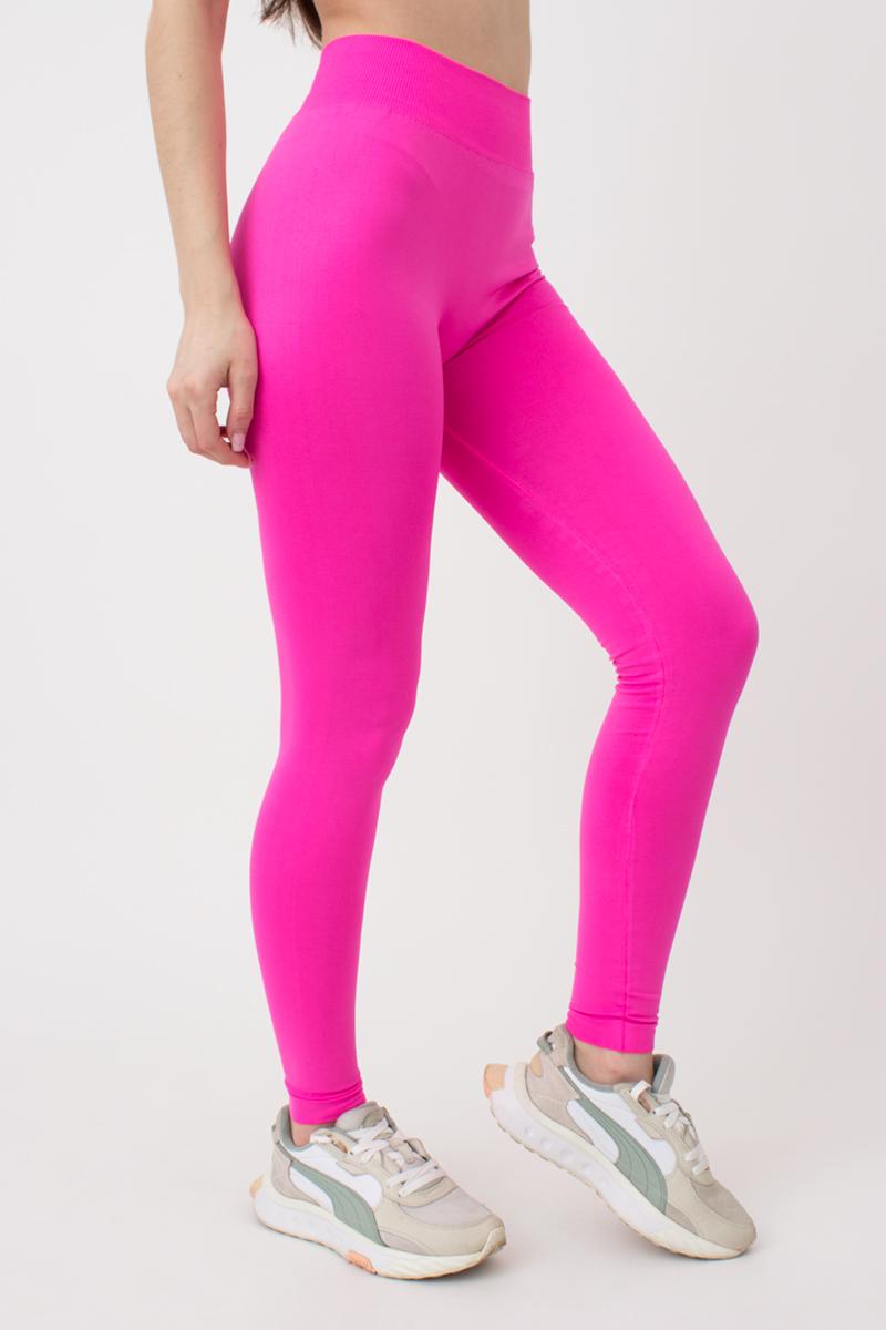 Seamless Mid Waist Leggings in Neon Pink