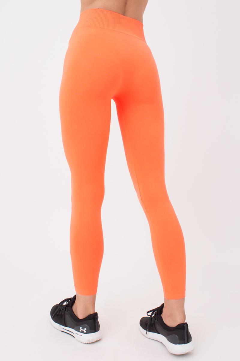 Seamless Mid Waist Leggings in Neon Orange