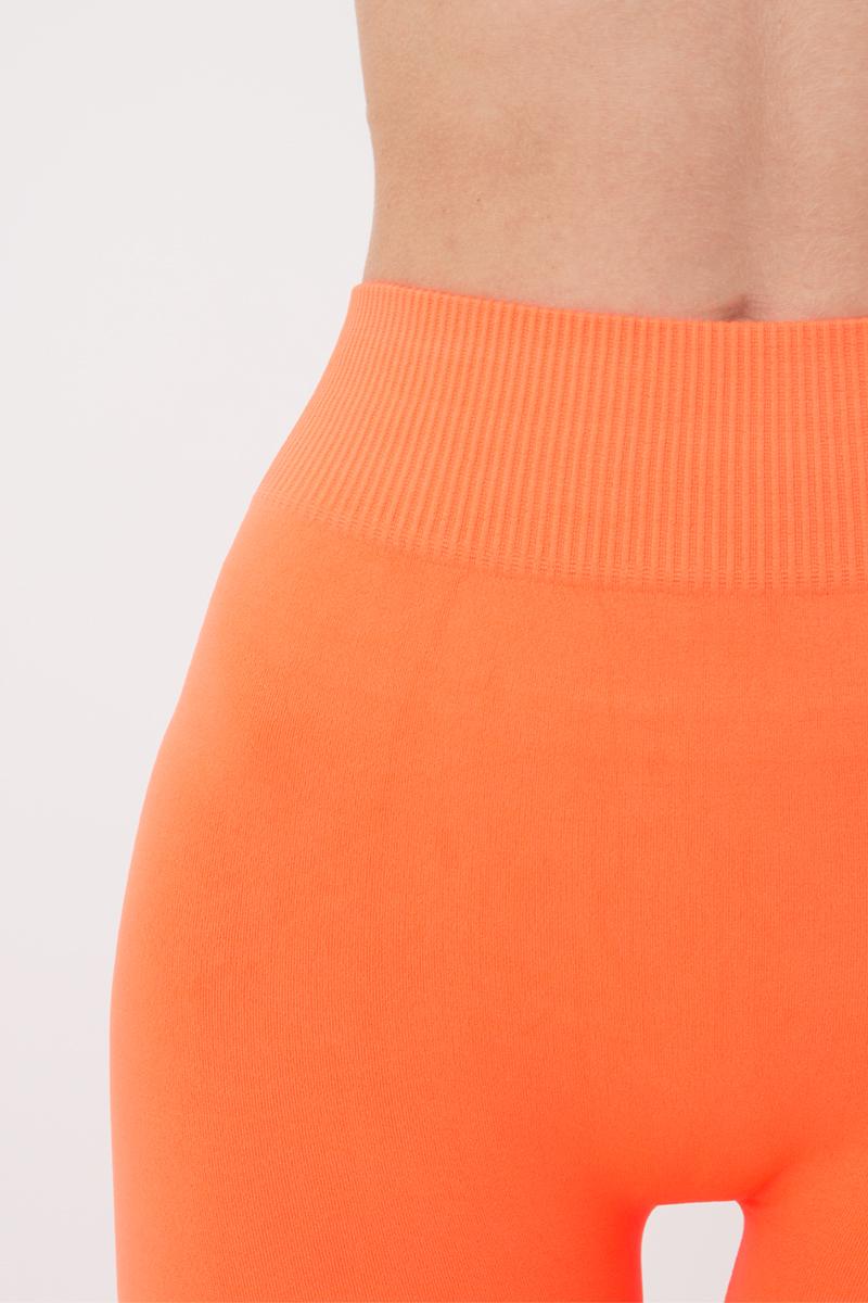 Seamless Mid Waist Leggings in Neon Orange