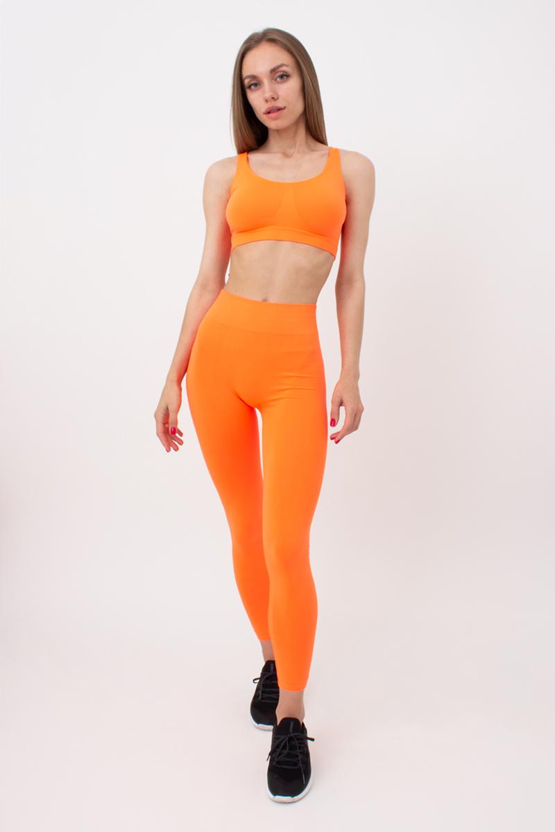 Seamless High Waist Leggings in Neon Orange