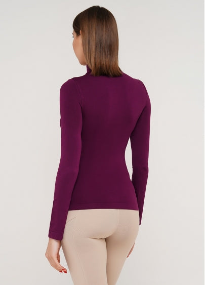 Seamless Turtleneck Long Sleeve Top in Amethyst