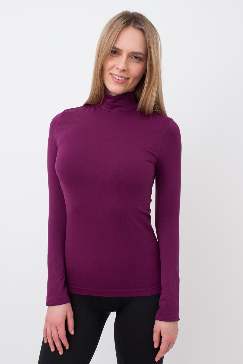 Seamless Turtleneck Long Sleeve Top in Amethyst