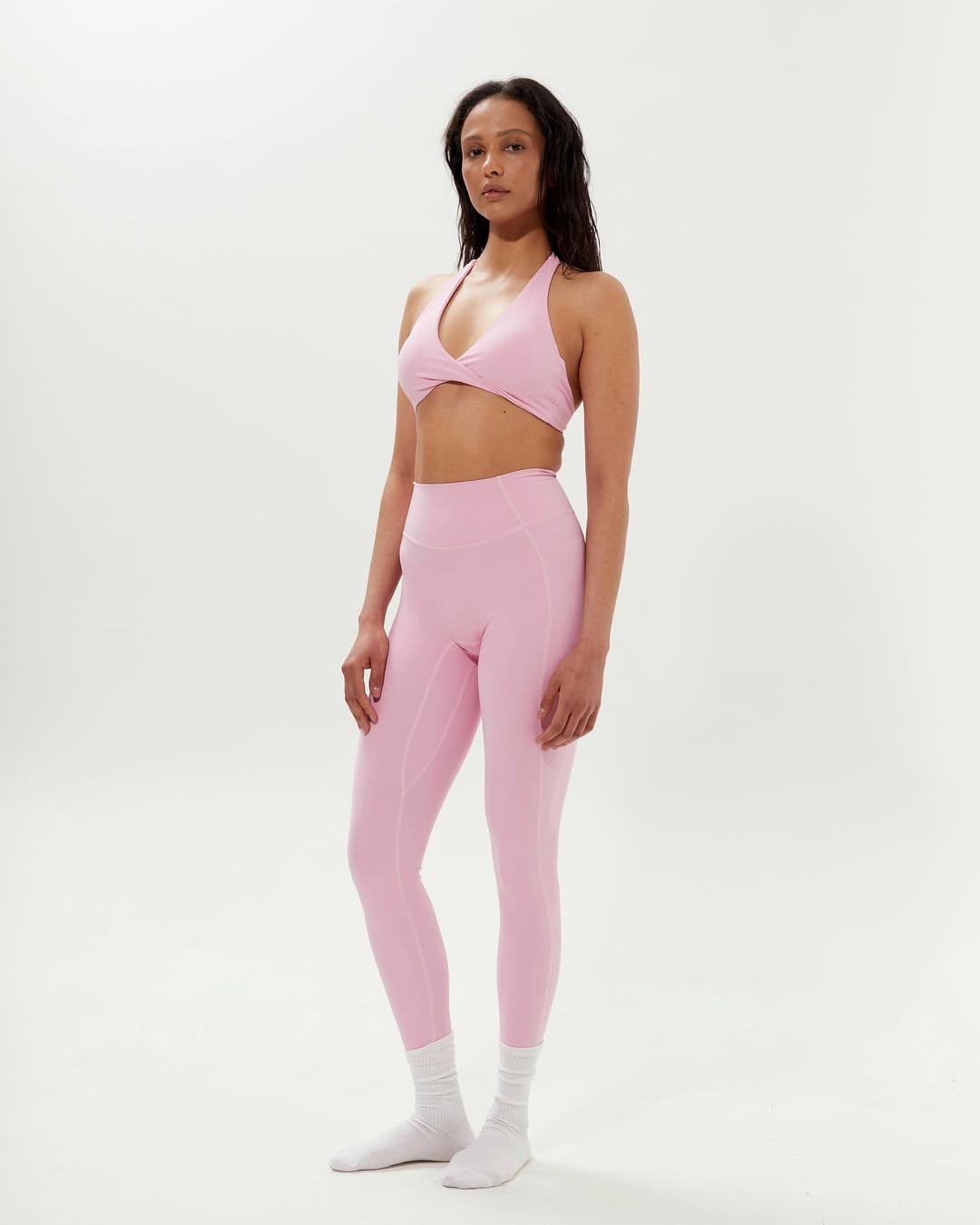 Nyx High-Waist Basic Leggings in Baby Pink