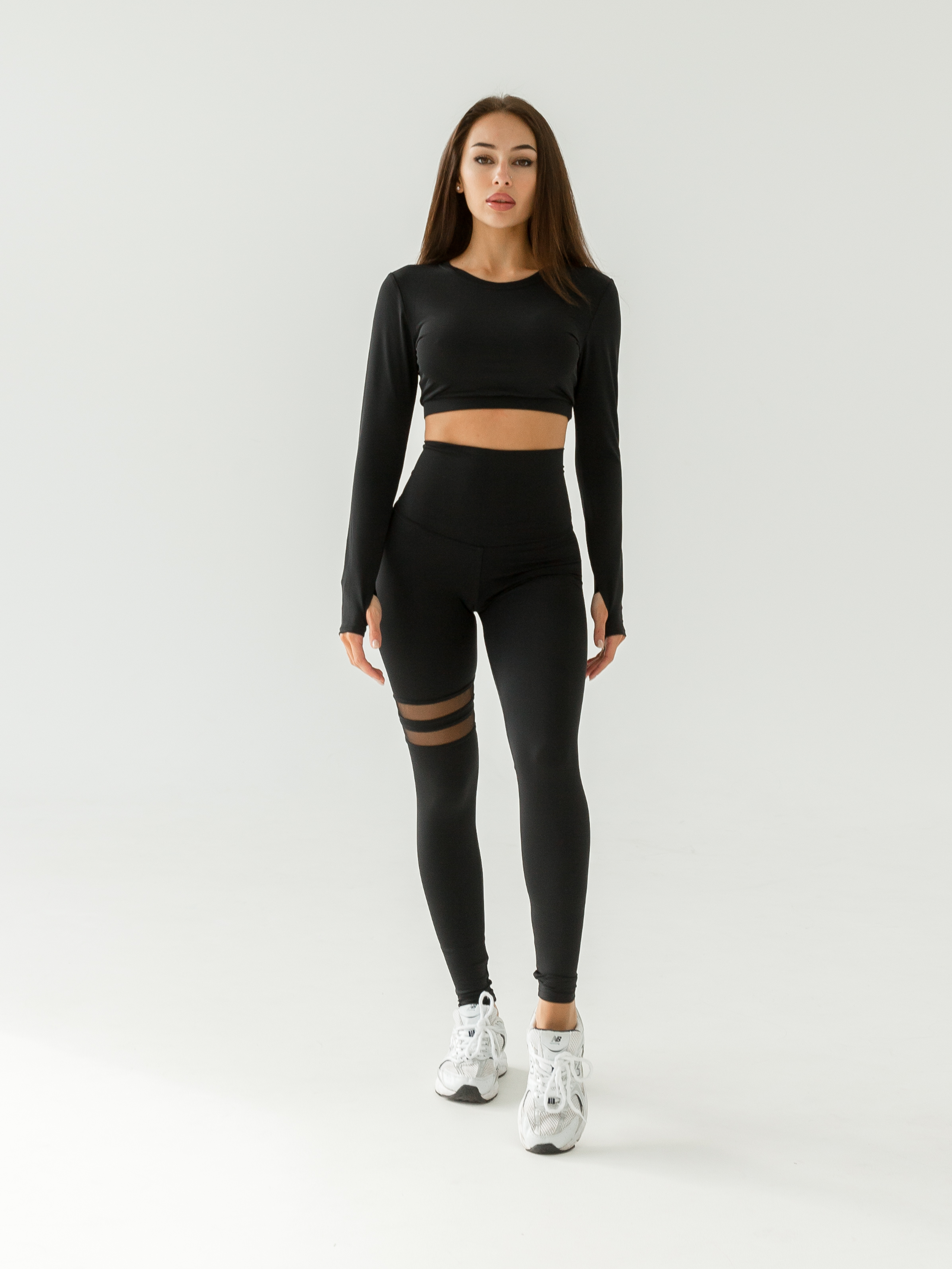 Galaxy Mesh Stripe Ultra High Rise Leggings in Black