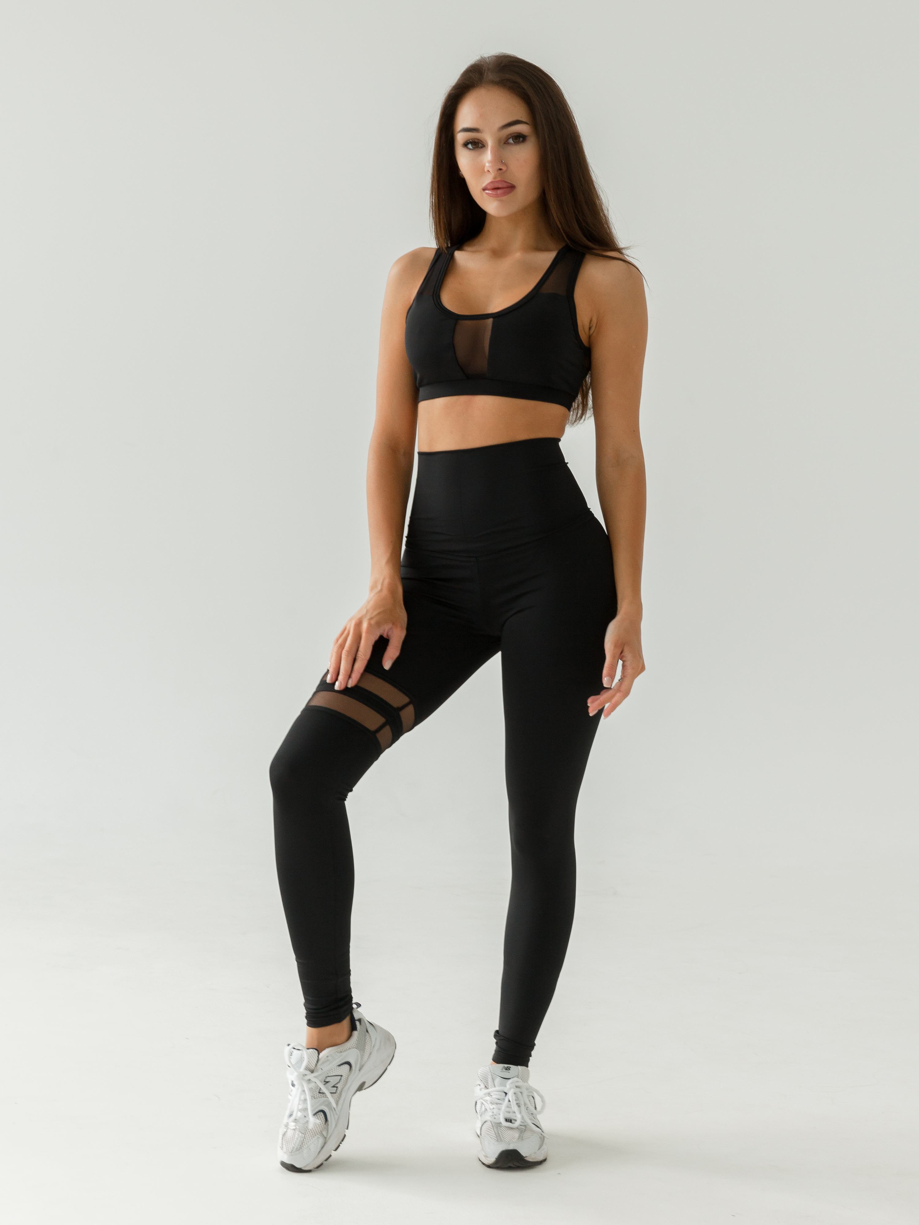 Galaxy Mesh Stripe Ultra High Rise Leggings in Black