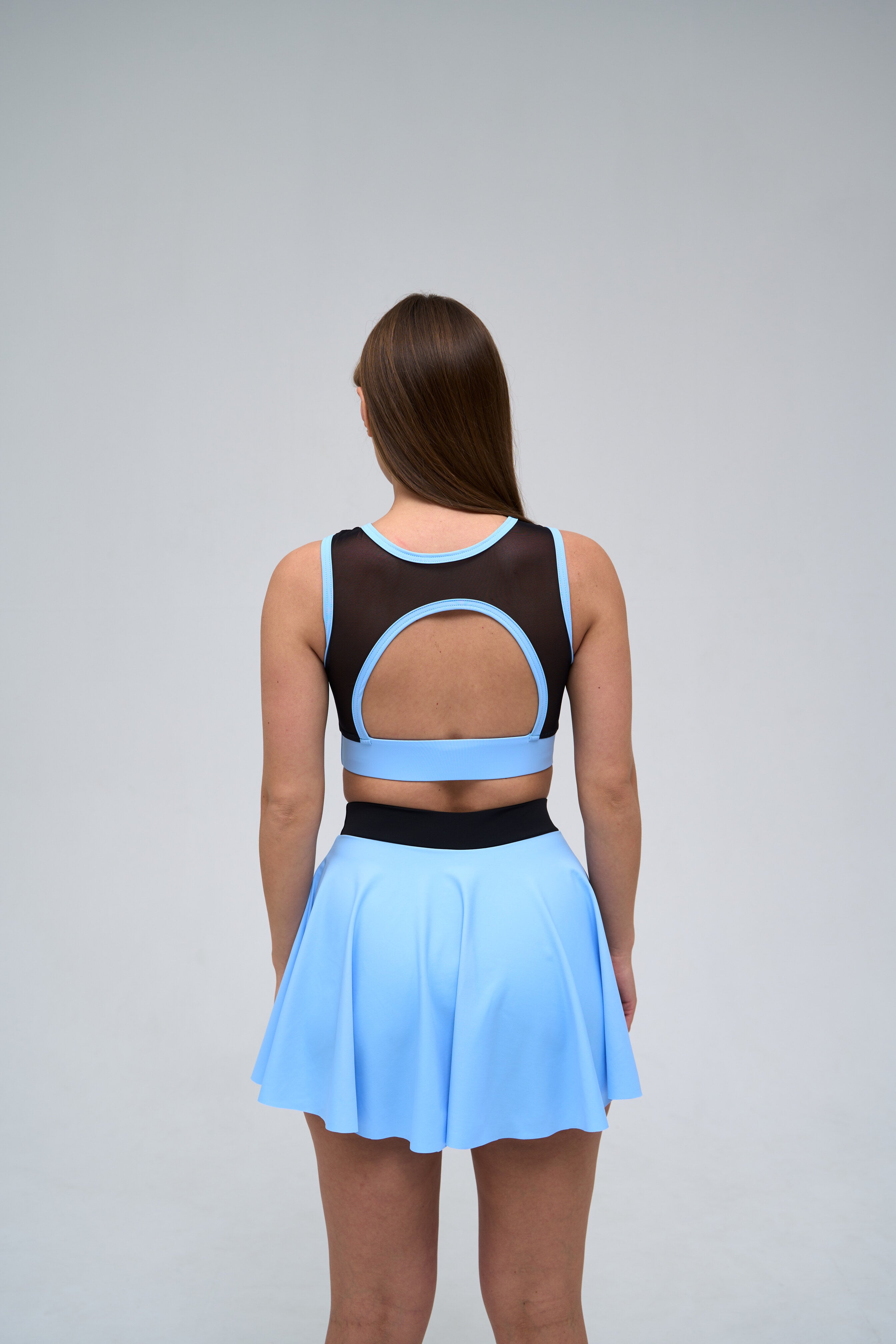 Galaxy Circle Mini Skirt in Sky Blue