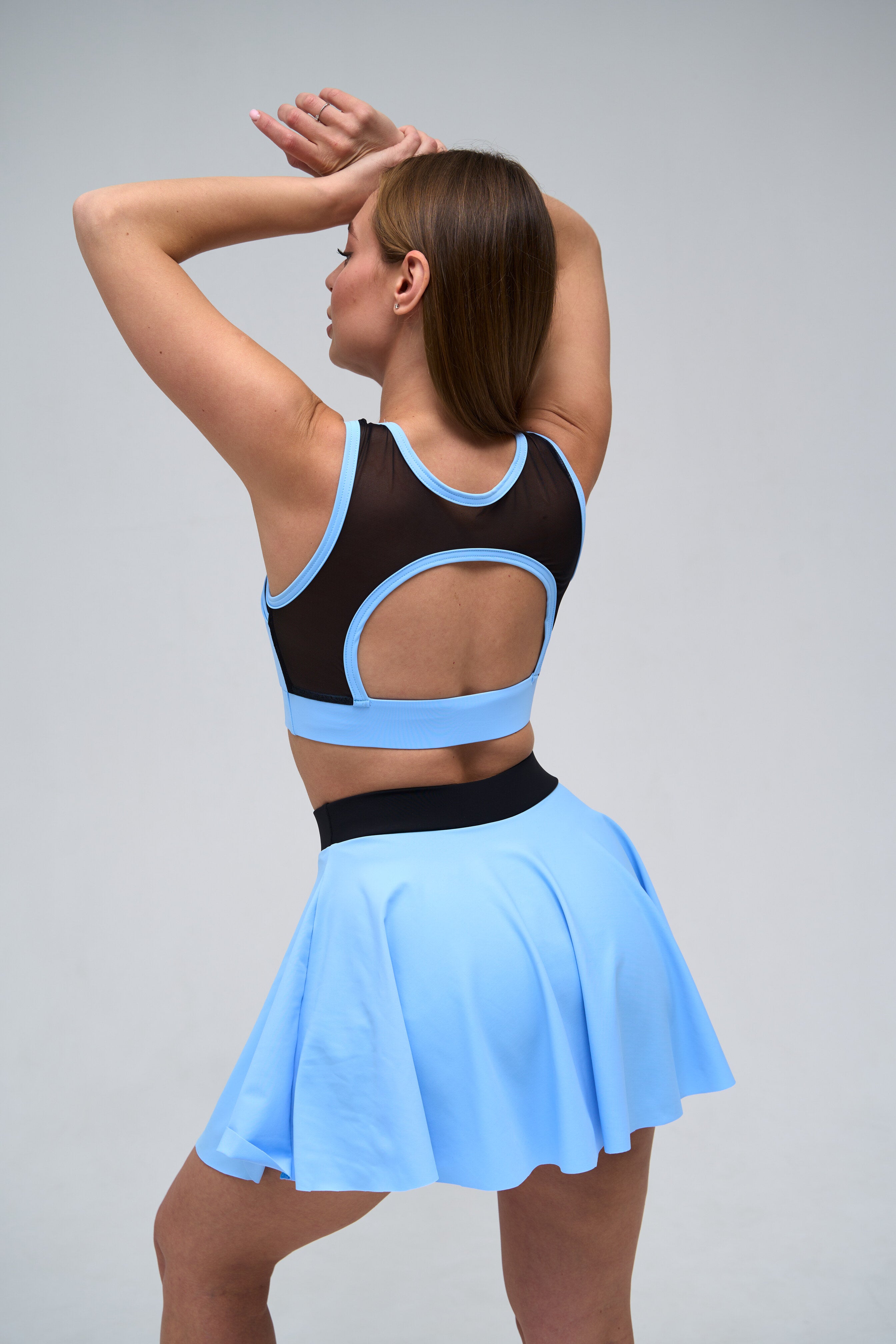 Galaxy Circle Mini Skirt in Sky Blue