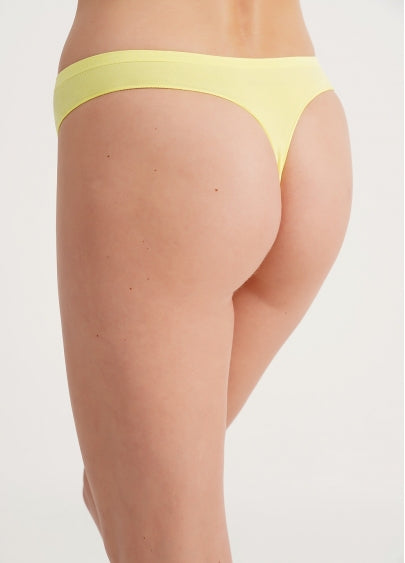 Seamless Thong Panty in Pastel Yellow