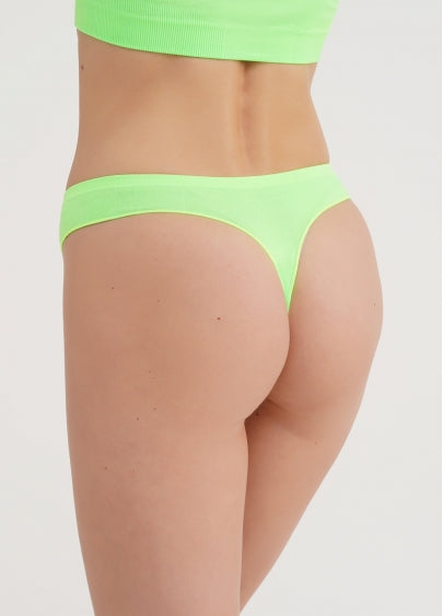 Seamless Thong Panty in Neon Green