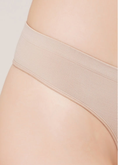 Seamless Thong Panty in Beige